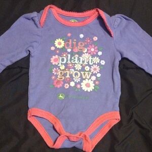 John Deere Purple and Pink Bodysuit with Floral Design​​